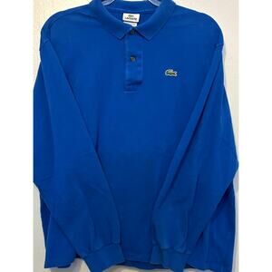 Vintage 90s Men’s Lacoste Long Sleeve Polo Pullover Shirt Size 7 Royal Blue XL